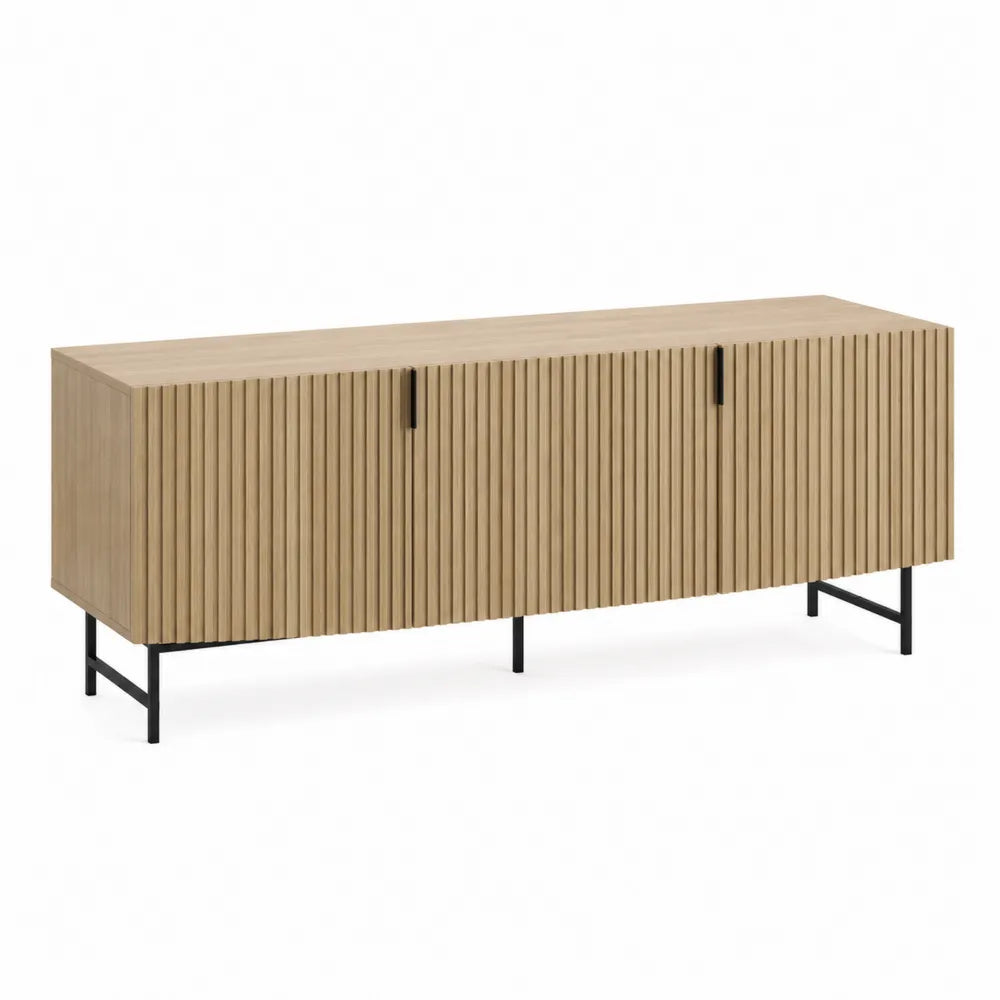 Szafka RTV z drewna dębowego i metalu 150x40x50 cm
