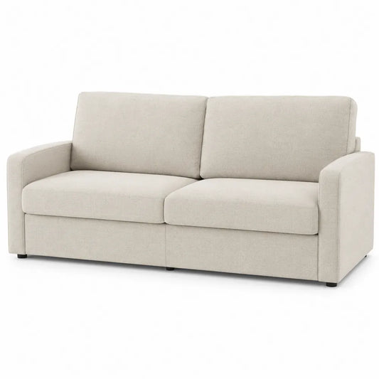 Trzyosobowa sofa z poliestru beżowa 200x90x85 cm