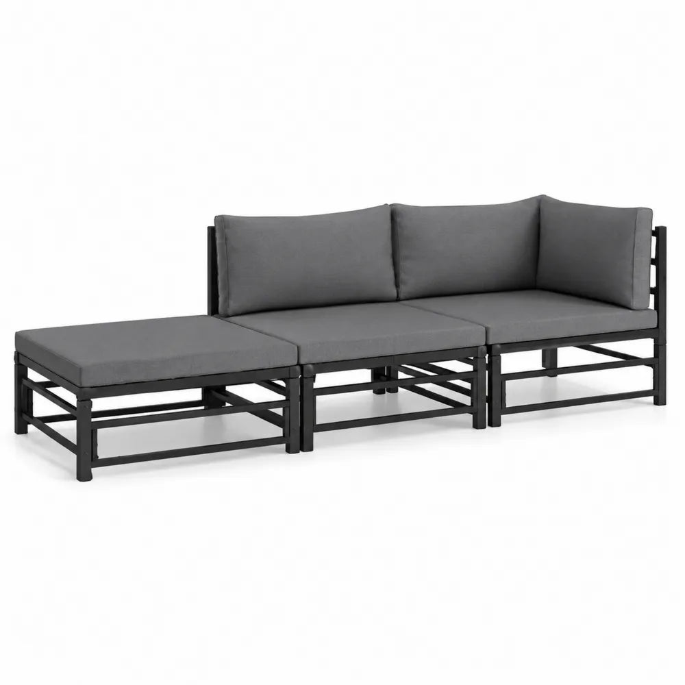 Narożnik ogrodowy aluminiowy z szarymi poduszkami