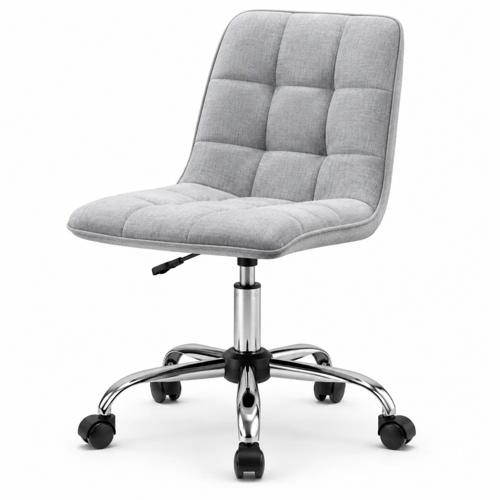 Krzesło obrotowe z tkaniny szare stal 60-72cm